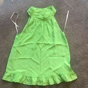 Lilly Pulitzer Silk Green Polka Top, NWOT, size XS